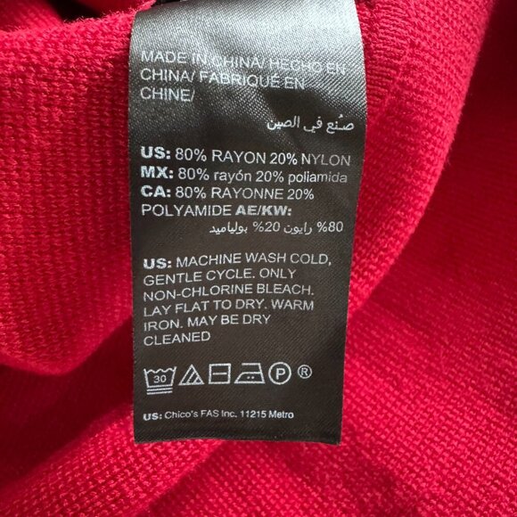 White House Black Market red sweater cardigan with peplum size small - Picture 7 of 7